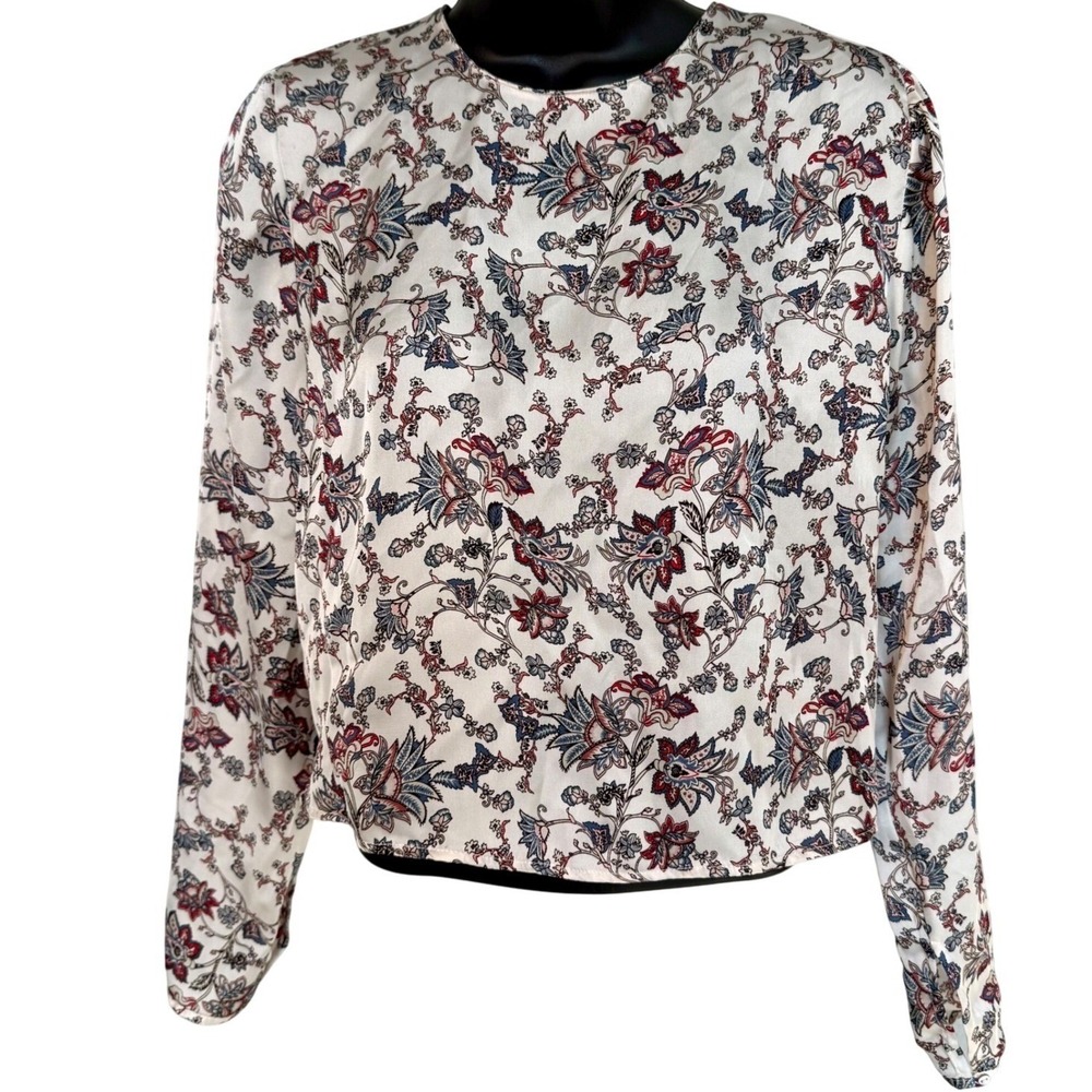 Satin Floral Twee Philosophy di Lorenzo Serafini Print Long Sleeve‎ Top Women